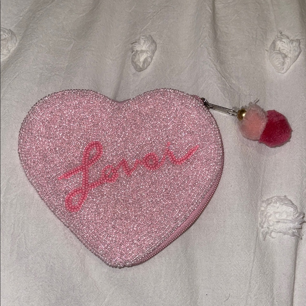 Francesca's Collections Pink Heart Coin Pouch